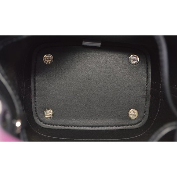 MCM Leather Contrast Logo Mini Crossbody Purse Bag - Picture 10 of 11